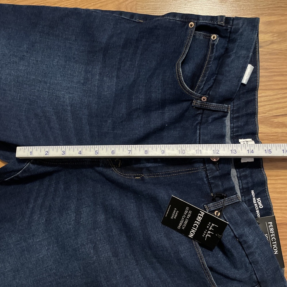 Nicole Miller New York Soho High Rise Kick Boot Jeans Indigo Perfection NWT - Picture 6 of 11